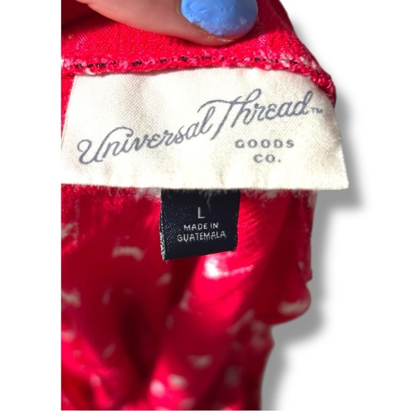 Universal Thread Red With White Pattern Sleeveless Adjustable Tiered Tank Top - Picture 9 of 16